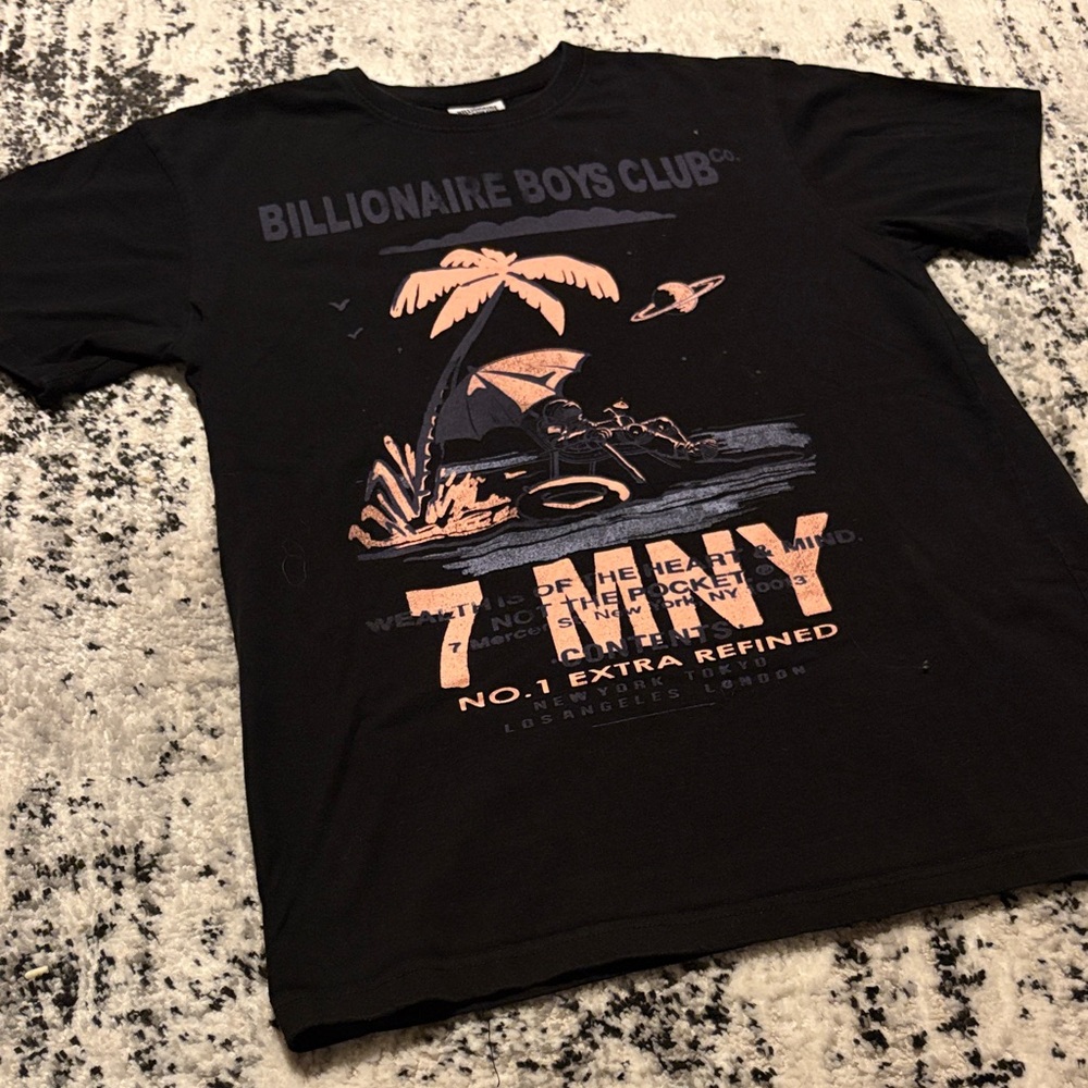 Billionaire Boys Club Black Tee with Orange Graphic